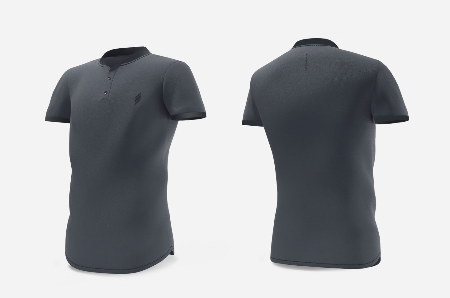 Eye Henley T-Shirt (Dark Grey/Black)