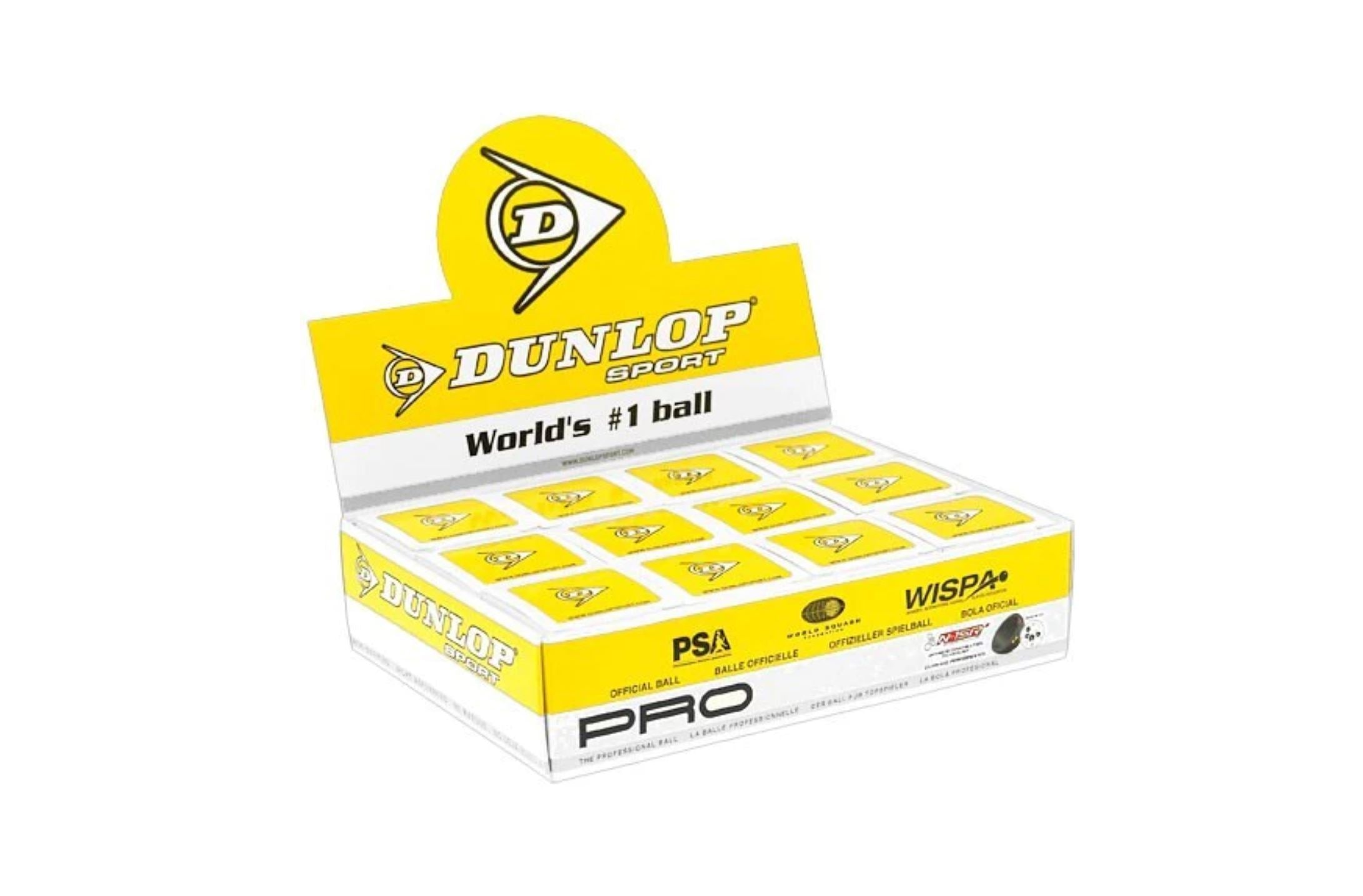 12 stk. Dunlop Championship squashbolde (Hvid)