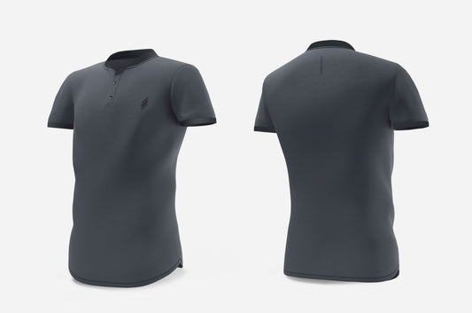 Eye Henley T-Shirt (Dark Grey-Black)