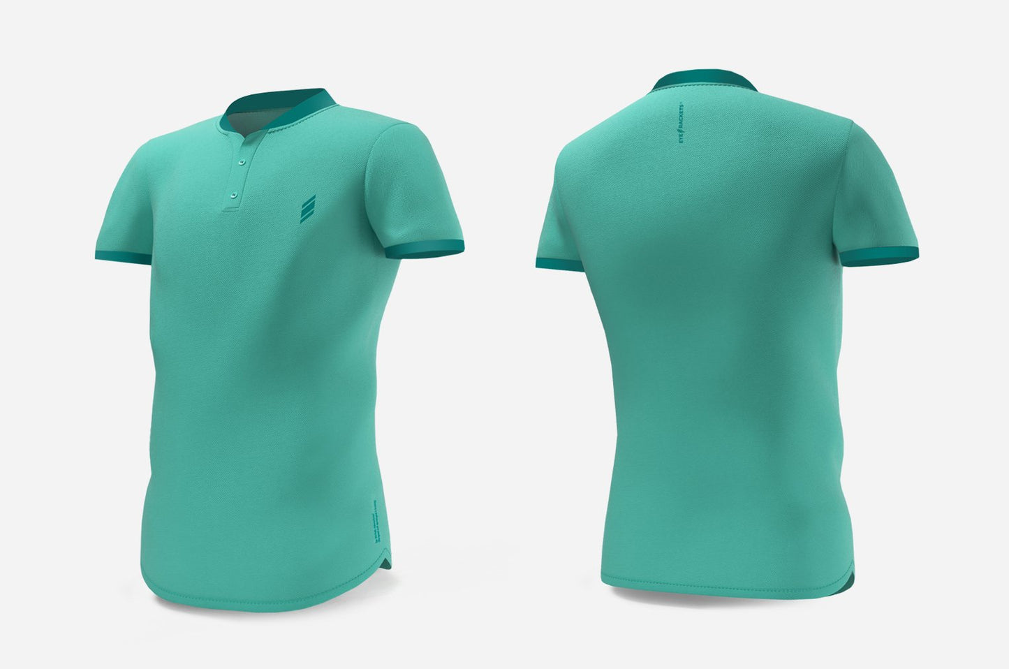 Eye Henley T-shirt (Turquoise-Turquoise)